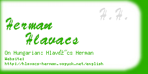 herman hlavacs business card